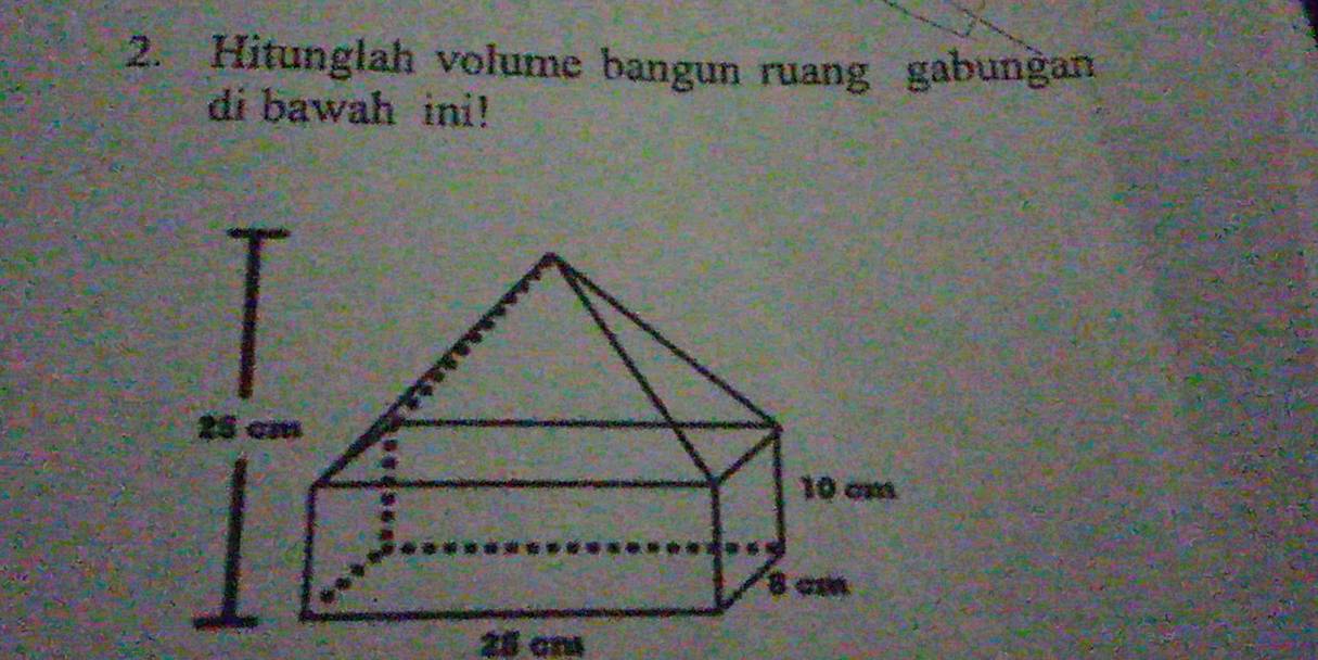 Hitunglah volume bangun ruang gabungan 
di bawah ini!