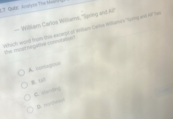 Solved: Analyze The Meanini — William Carlos Williams, 