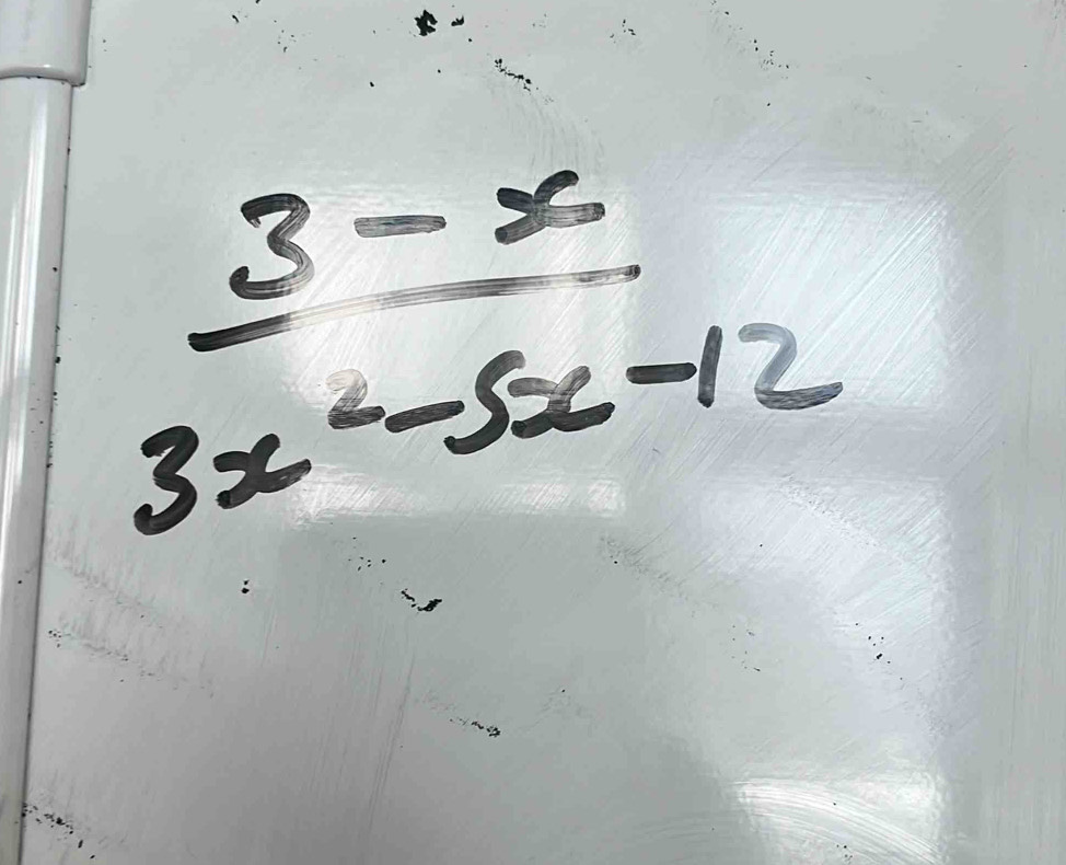  (3-x)/3x^2-5x-12 