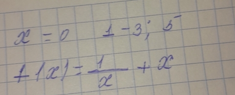 x=0 1-3;5
f(x)= 1/x +x