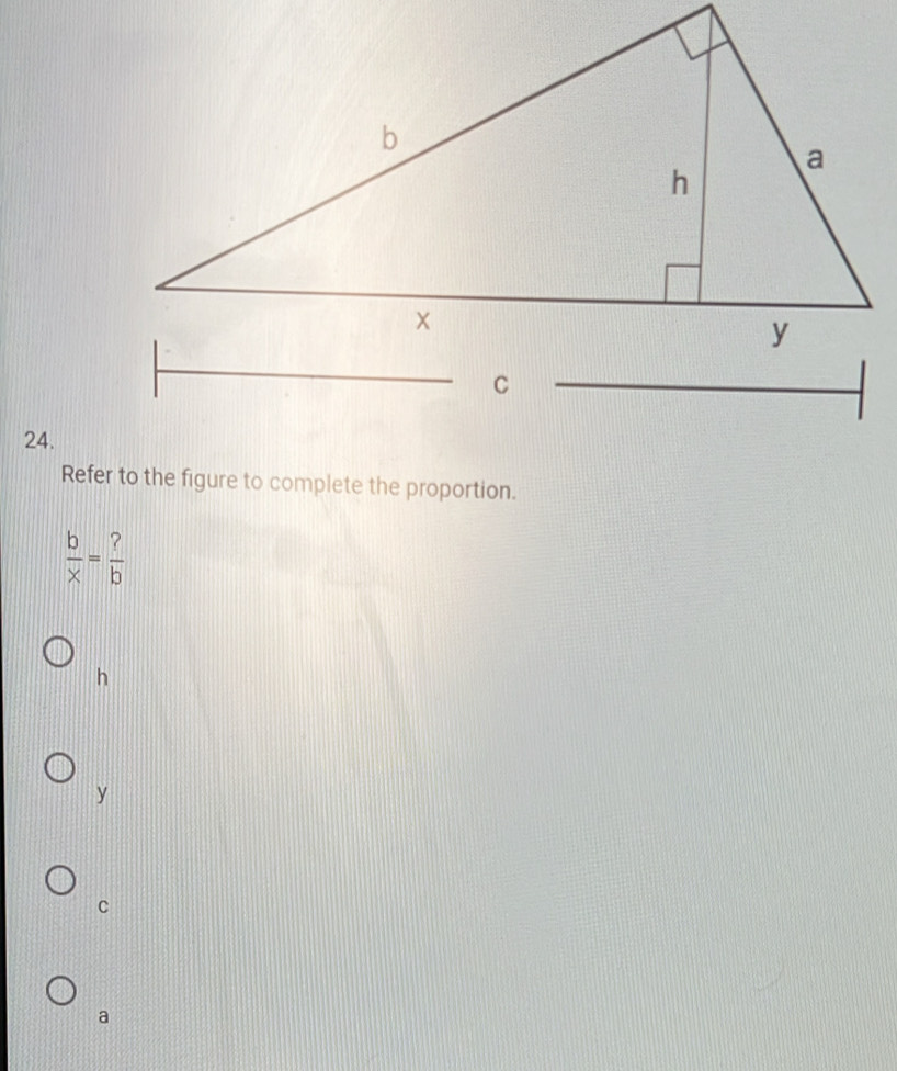  b/x = ?/b 
h
y
C
a