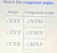 Match the congruent angles.