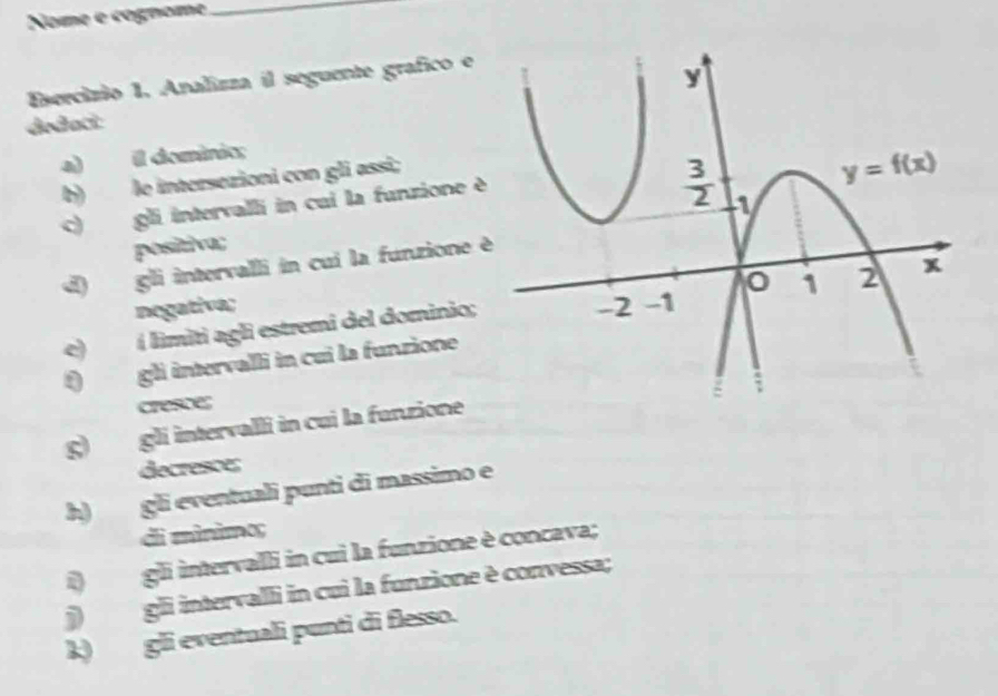 Risolto:Nome e cognome_ Esercizio 1. Analizza il seguente gráfico e ...