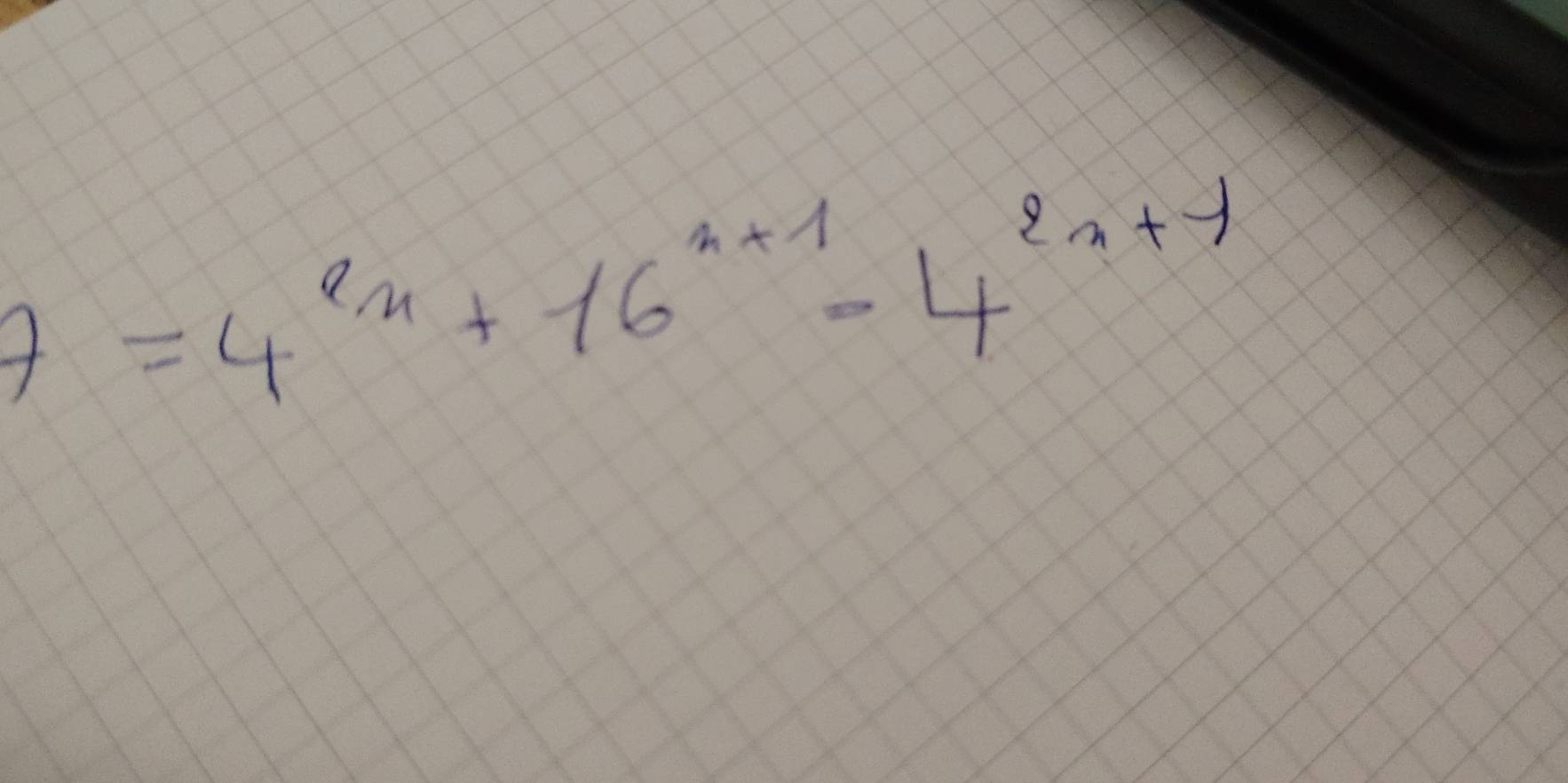 7=4^(2n)+16^(n+1) -4^23+y