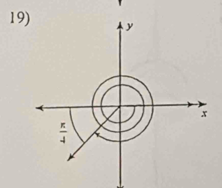 y
x
 π /4 