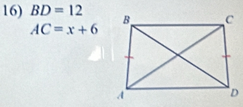 BD=12
AC=x+6