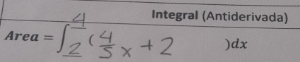 Integral (Antiderivada)
Area =