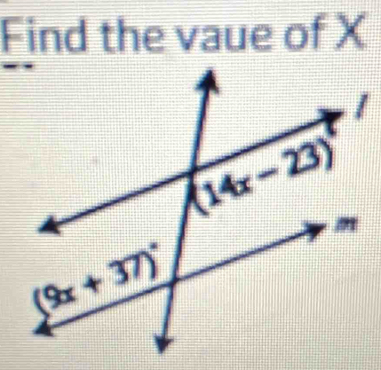 Find the vaue of X