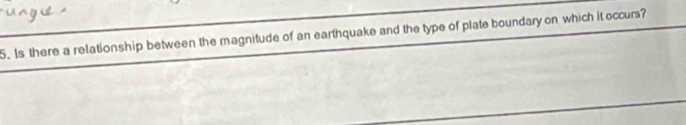 Is there a relationship between the magnitude of an earthquake and the type of plate boundary on which it occurs