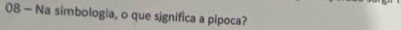 08 — Na simbologia, o que significa a pipoca?