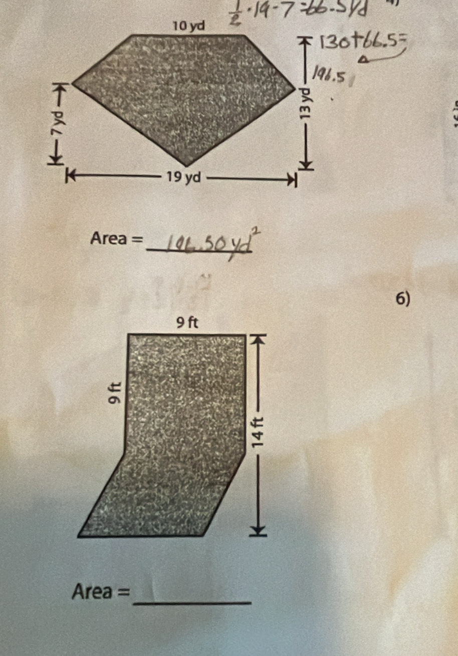 Area =
6)
Area = _