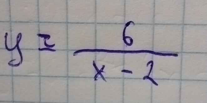 y= 6/x-2 