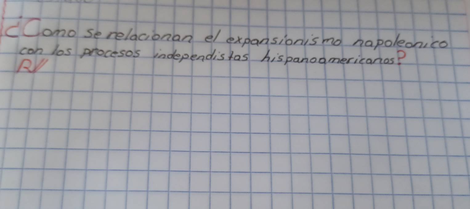 CComo se relacionan el expansionis mo napoleonico 
con los procesos independis tas hispanoamericanos? 
R