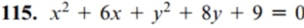 x^2+6x+y^2+8y+9=0