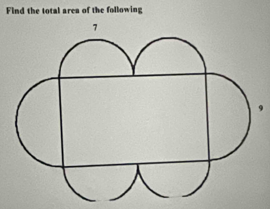 Find the total area of the following 
9