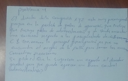 problemat 
Ol dvcler do compainx y2 esh way prenepob 
perque an t0 partich dho gathes de operagol, give tudhage 
gou foctage gldo de achves breenolly do veah encach 
bug Variacrow respecho a los premplclado doctem 
C 8 t00, 000, 00 Ta principl preocgnerons is pue to 
encontoe el enngli d b palla parn fowar las acco 
Correctro necesarray 
Se pickeid ave le Sogerta on exparts al diecder 
gureal gag got parda egeraer on Buan condro 
ladunAralive?