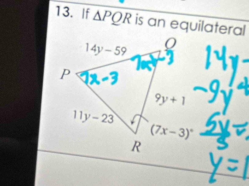 If △ PQR is an equilateral