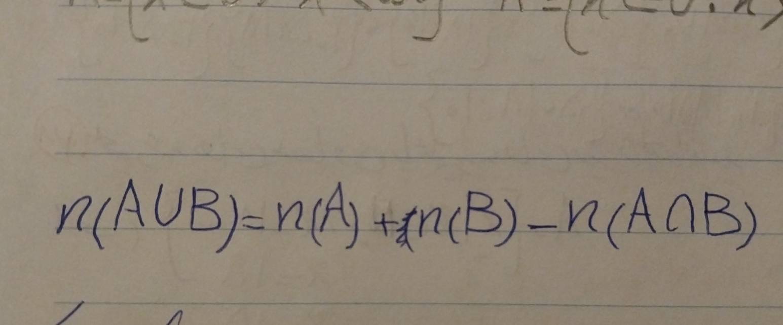 n(A∪ B)=n(A)+n(B)-n(A∩ B)