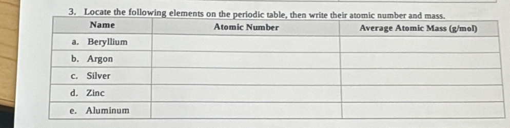 Locate the following ele