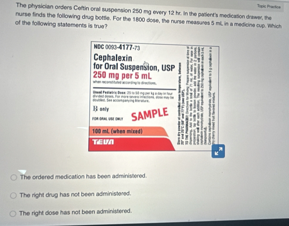 Solved: Topic Practice The physician orders Ceftin oral suspension 250 ...