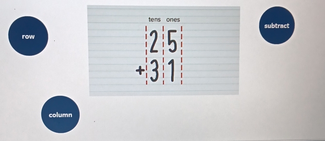 row
subtract
column