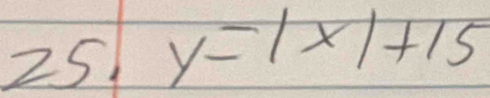 25 y=|x|+15