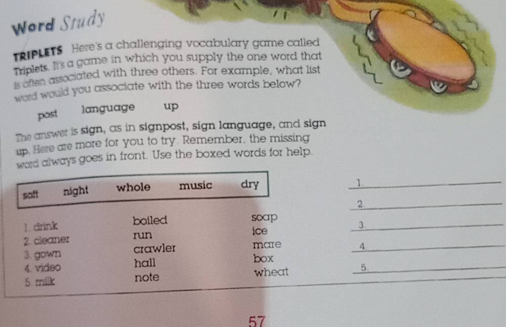 Gelöst:Word Study TRIPLETS Here's a challenging vocabulary game called ...