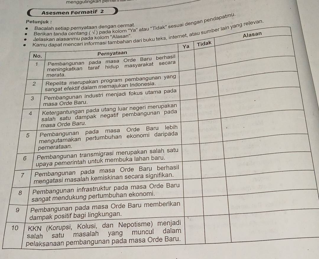 menggulingkan pemen n 
Asesmen Formatif 2 
n pendapatmu
n