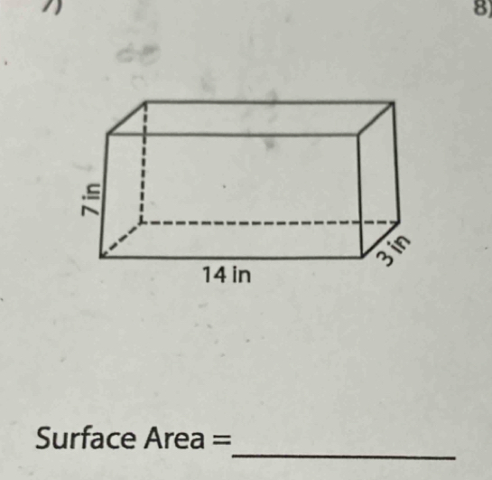 2°
14 in
_
Surface Area =