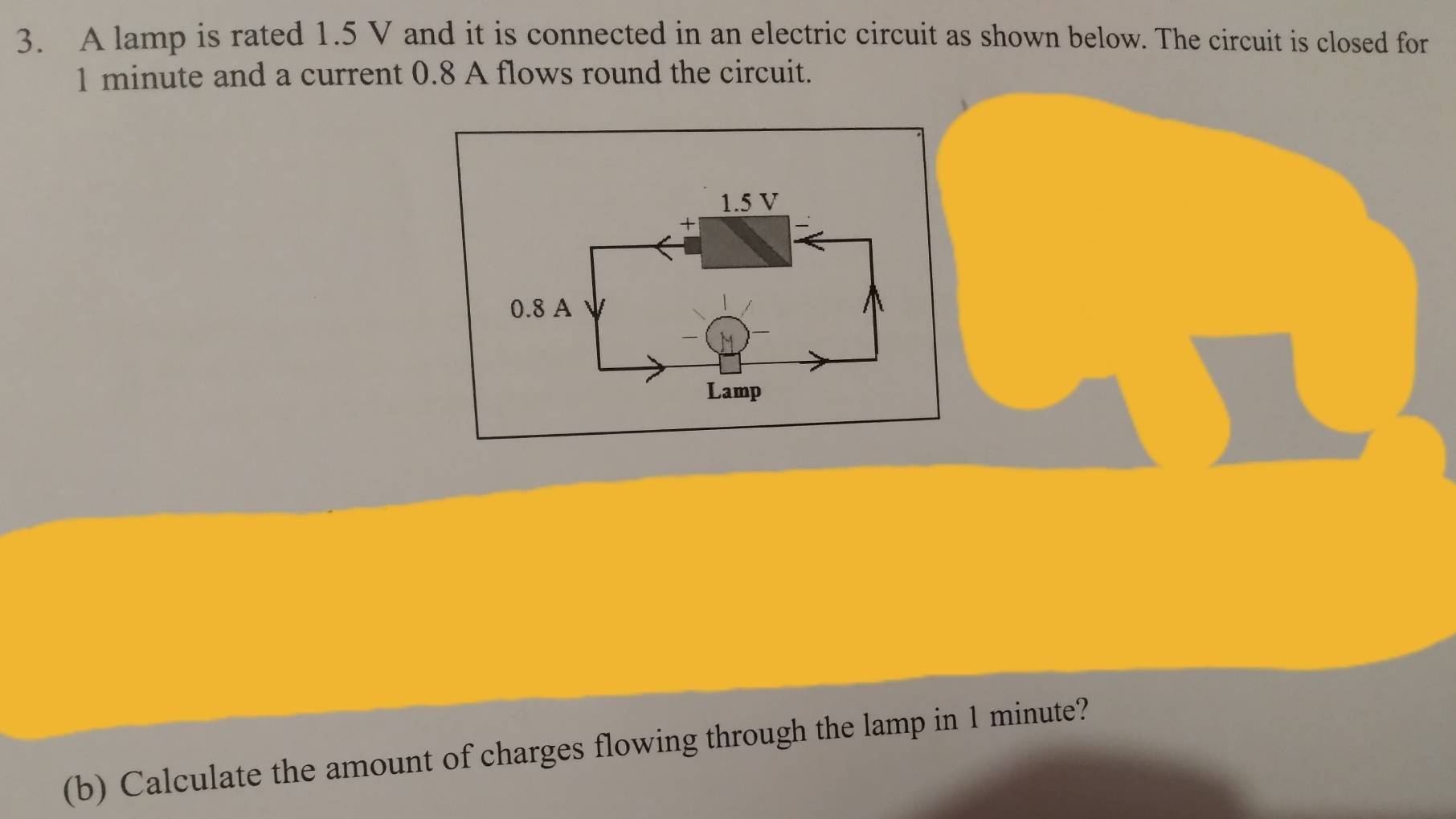 Solved: A lamp is rated 1.5 V and it is connected in an electric ...