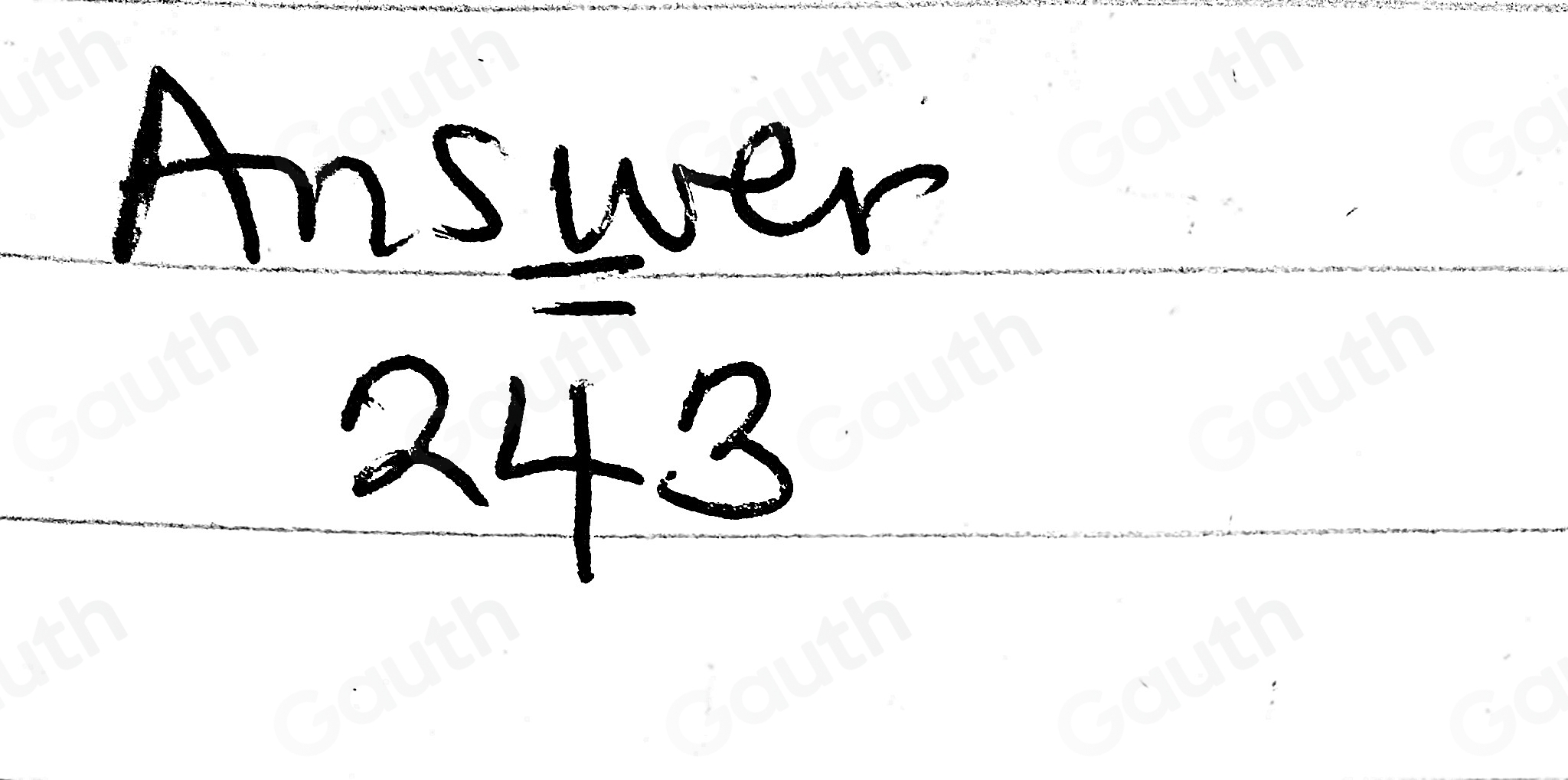 Answer
243