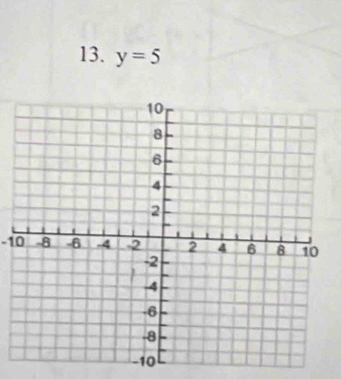 y=5
-10