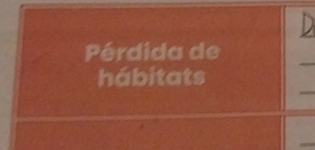 Pérdida de 
hábitats