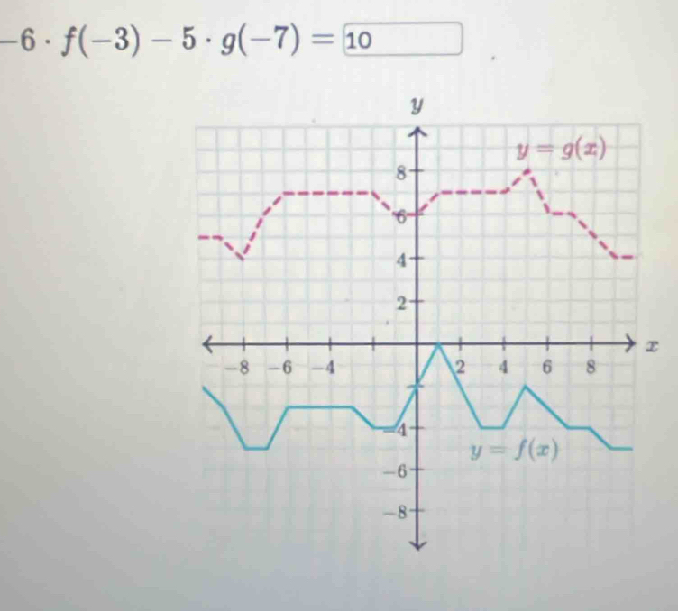 -6· f(-3)-5· g(-7)=10
x