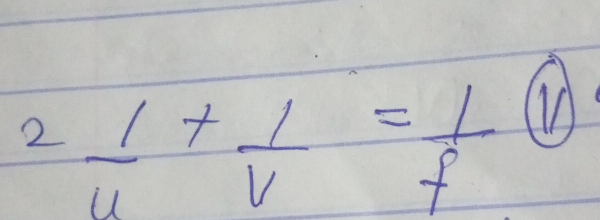 2 1/u + 1/v = 1/f  n