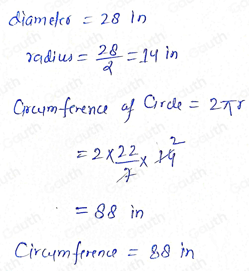Solved: The diagram shows the diameter of a hula hoop. Which ...