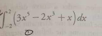 ∈t _(-2)^2(3x^5-2x^3+x)dx