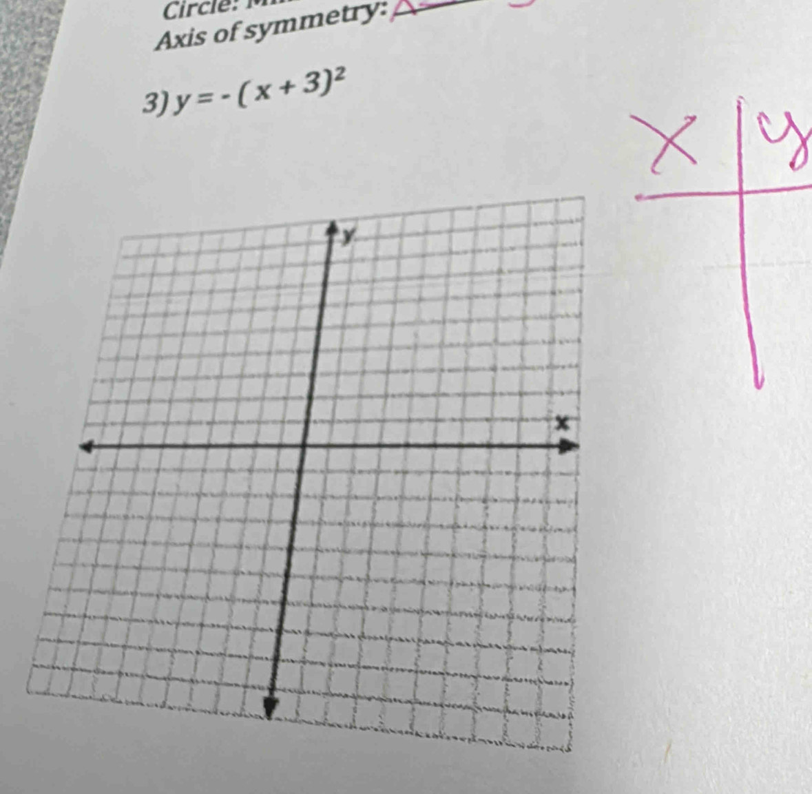 Axis of symmetry:_ 
3) y=-(x+3)^2