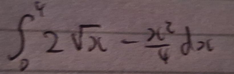 ∈t _0^(42sqrt(x)-frac x^2)4dx