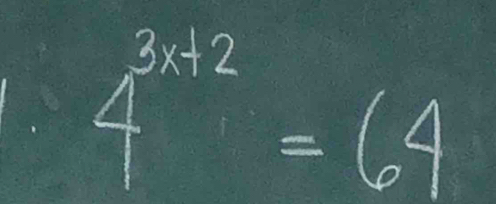 4^(3x+2)=64