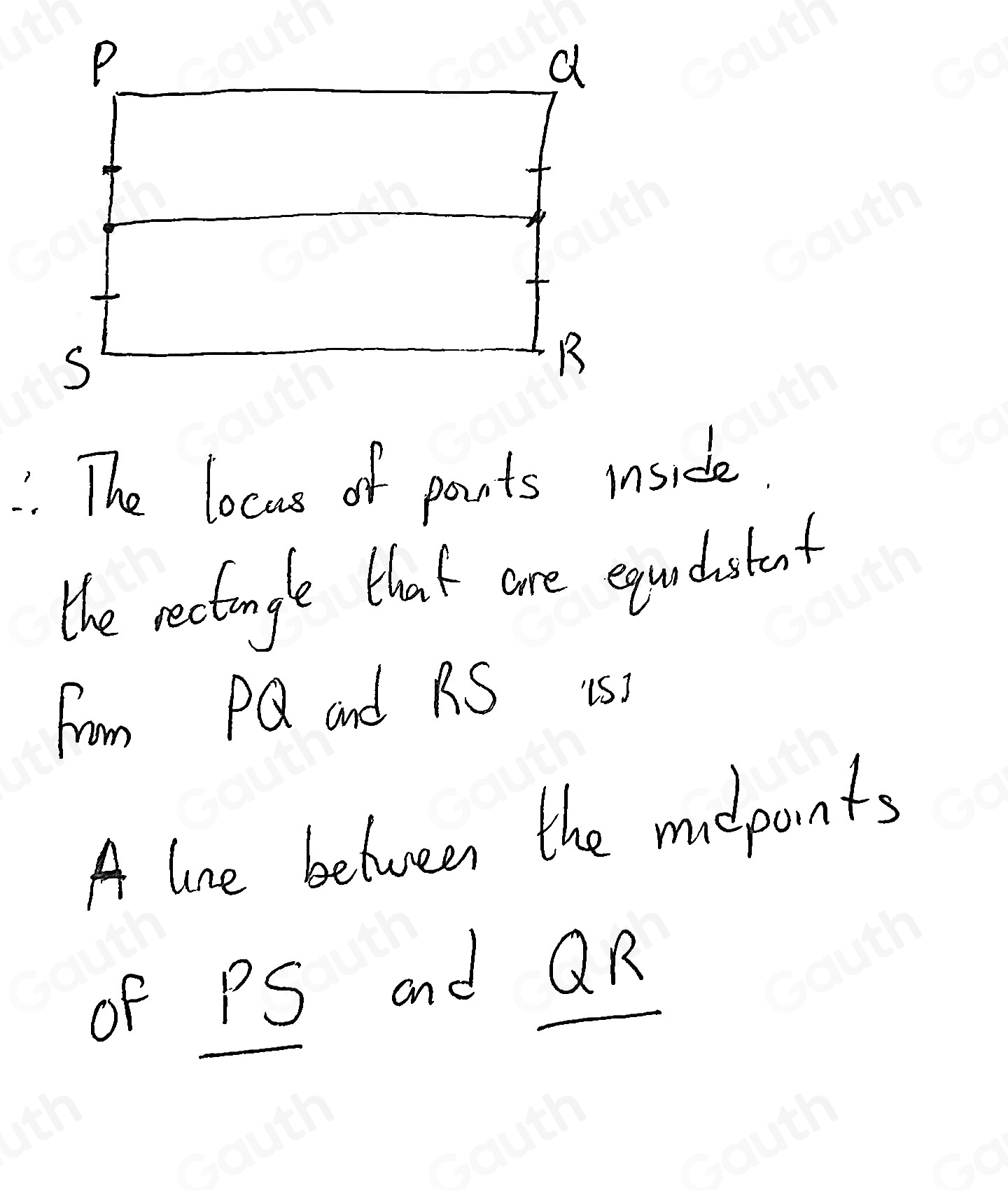 Solved: Copy and complete this sentence to describe the locus of points ...