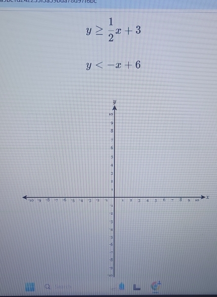 y≥  1/2 x+3
y
X
Search (6^1