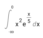 ∈t _(∈fty)^0x^2e^(frac x)5dx