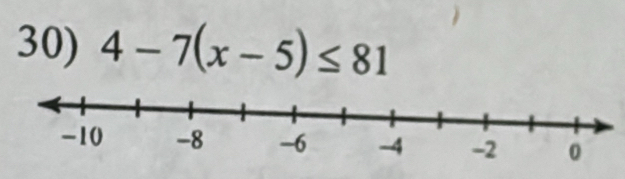 4-7(x-5)≤ 81