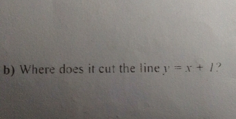 Where does it cut the line y=x+l ?