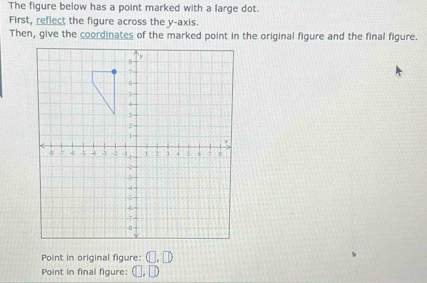 Solved: The figure below has a point marked with a large dot. First ...