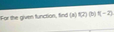 For the given function, find ( 5 f(2)(b)f(-2).