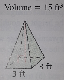 Volume =15ft^3