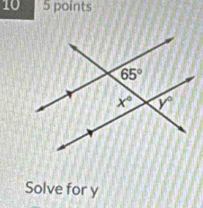 10 5 points
Solve for y