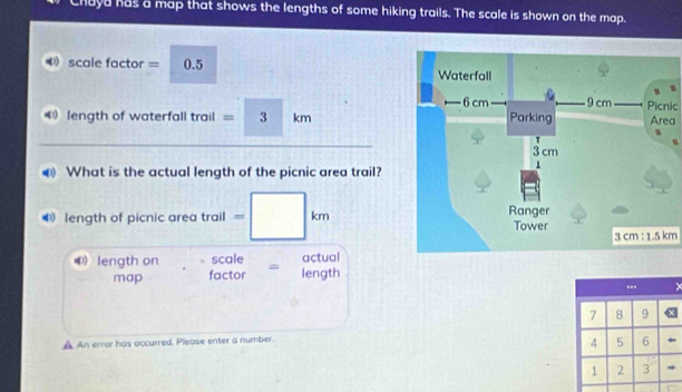 Solved: Chaya has a map that shows the lengths of some hiking trails ...